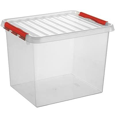 Sunware Q-Line Aufbewahrungsbox, transparent rot, 52 Liter