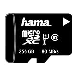 Hama microSD | microSDHC | microSDXC Karte 256GB 80MB/s Übertragungsgeschwindigkeit Class 10 microSD Speicherkarte im Mini-Format Mini SD z. B. für Android Handy, Smartphone, Tablet, Nintendo UHS-I