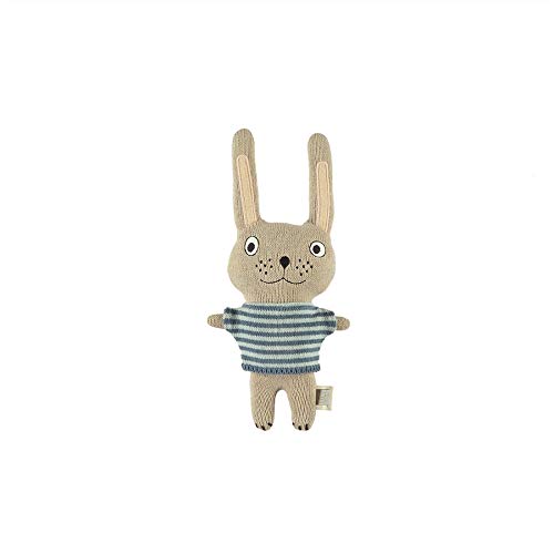 OyOy Mini Darling Cushion Baby Felix Rabbit Stofftier Hase - Süßes Baby Kinder Kissen Kuschelkissen und Schmusekissen - Baumwolle 32x14x8 cm