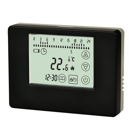 SM-PC®, Digital Funk Raumthermostat Thermostat programmierbar Touchscreen schwarz #788