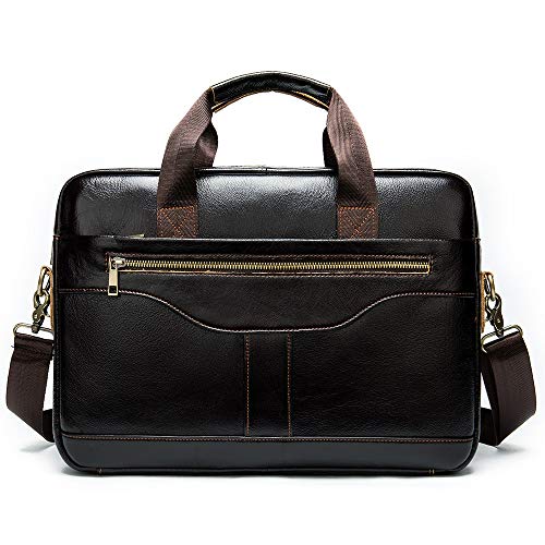 SSWERWEQ Handtasche Herren Leder Business Aktentasche, 14-Zoll-Computertasche, Mode-Männer-Umhängetasche (Color : C)