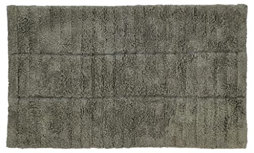Zone Denmark Tiles Badematte, Badteppich aus Baumwolle, 80 x 50 cm, Olive Green