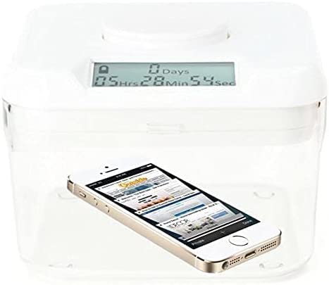 Kitchen Safe Mini: Zeitschloss-Behälter (weißer Deckel + klarer Behälter) - 3,0 Höhe, bei “Shark Tank” gezeigt