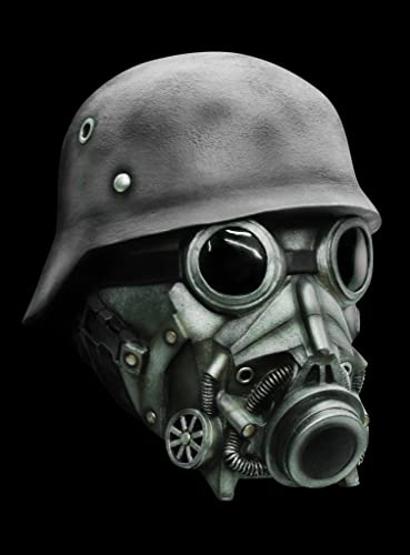 Endzeit Soldat Maske des Grauens aus Latex - ideal für Halloween, Karneval, Motto- & Grusel-Party