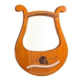 WOVELOT Lira Harpa, Griechische Geige Ein 19 Saiten, Einzigartige Modelle von Lira Ein 19 Saiten, Geschnitzte Phonetische Symbole, für Anfänger Musikliebhaber, ECC.