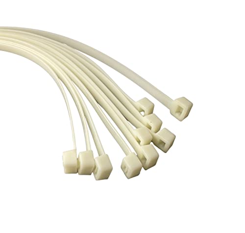 On1shelf® Kabelbinder, 1000 mm x 12 mm, Premium-Kabelbinder, starker und langer Nylon-Reißverschluss (20, weiß)