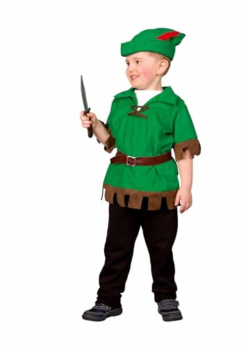 Kostüm Robin Hood Junior Gr. 98/104 Oberteil Mütze Kinderfasching Wald Natur