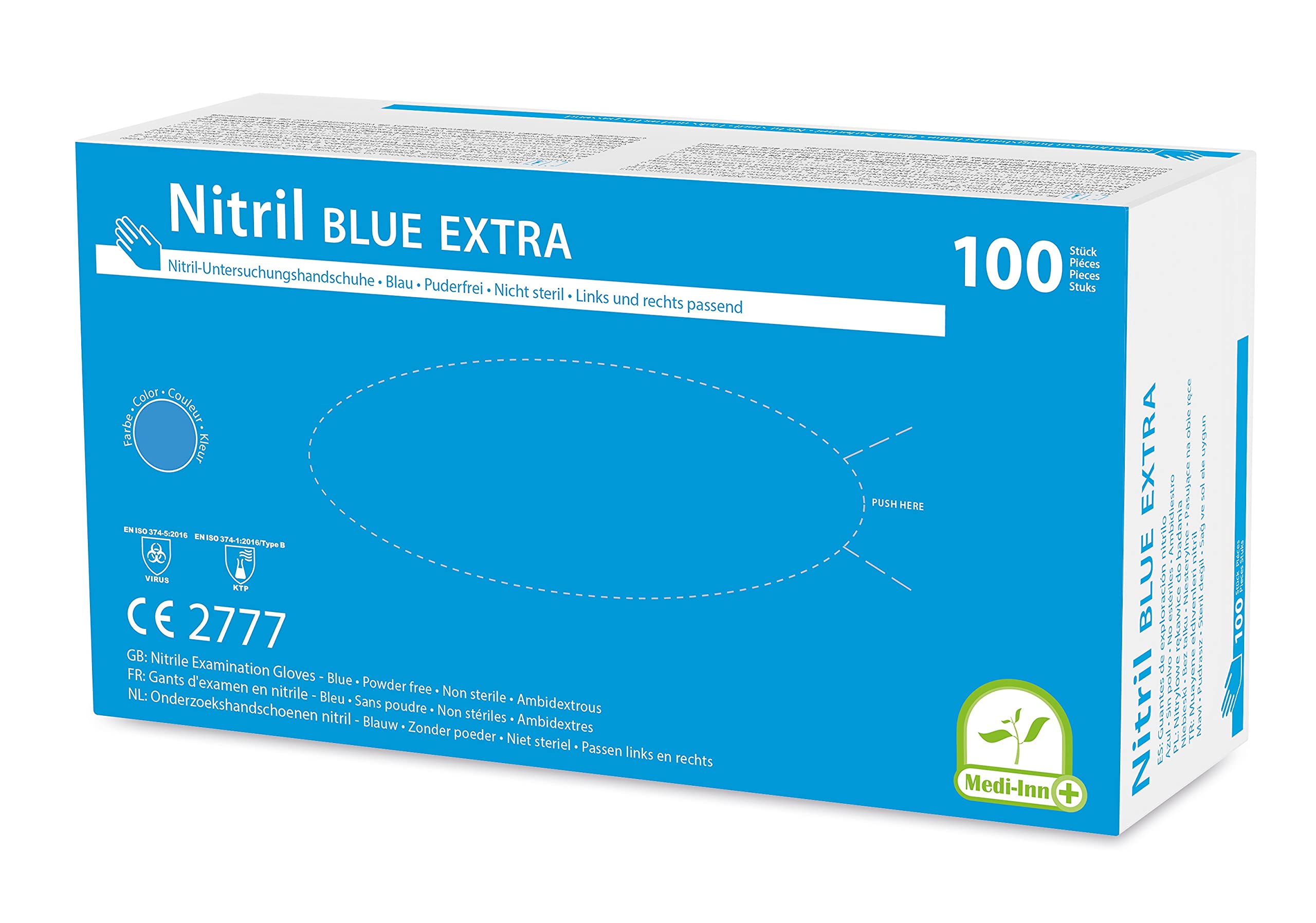 Medi-Inn Nitril blue extra Einmalhandschuhe puderfrei (Größe: XL, 1000 Stück)