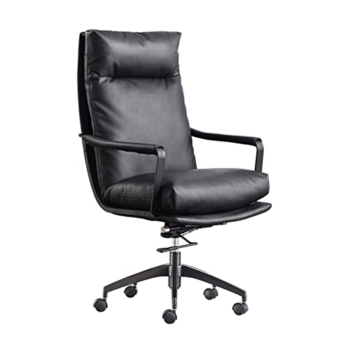 PLJKIHED Bürostuhl, hochwertiger ergonomischer Dreh-Schreibtischstuhl aus Leder, Bequeme Computerstühle, Verstellbarer Chefsessel mit Hebe- und Neigungswinkel (Grau: Grau) Stabilize