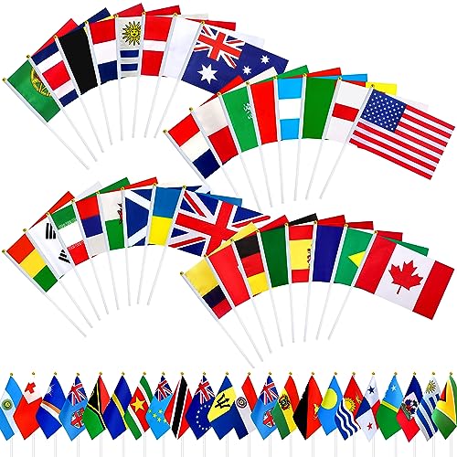 Consummate 226 Länder, internationale Flaggen-Set, kleine Mini-Handflaggen, alle Länder, Flaggen für Olympische Spiele, Sportvereine, Schulfestivals, Dekorationen, 12,7 x 20,3 cm