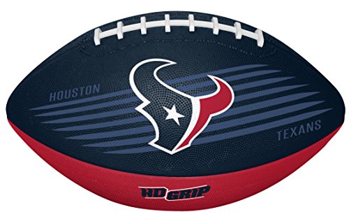 Rawlings NFL Downfield Youth Size Football with 5X HD Grip, Houston Texans