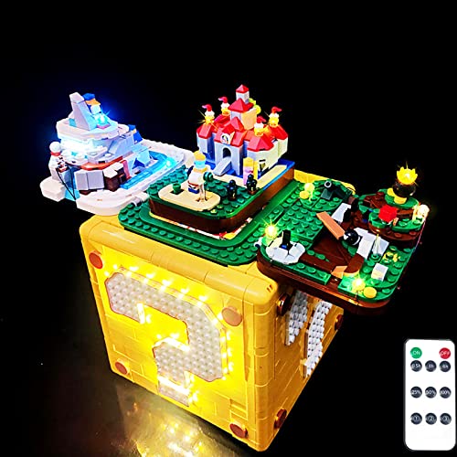 LED Beleuchtungsset für Lego 71395 Super Mario Fragezeichen Block Modell, Fernbedienung, Licht-Set Kompatibel mit Lego 71395 Super Mario 64 Block Bausteinen Modell(Nicht Enthalten Modell)