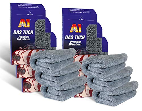 ILODA 6X Dr. Wack A1 DAS Tuch - Premium Mikrofaser, Mikrofasertuch für Autopflege, Profi Microfasertuch Auto, Mikrofasertücher für Autolack für EIN kratzfreies Polieren