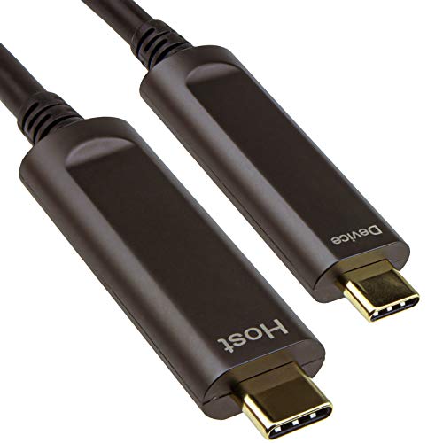 kenable Lange USB 3.1 Stecker C Active Optisches Kabel AOC 5V 900mA 10Gbps Daten Transfer 15 m [15 Meter/15m]