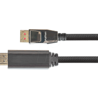 1.00m Displayport Anschlusskabel Displayport Stecker auf HDMI-Stecker Schwarz 4K / 60 Hz / dreifach geschirmt / vergoldet