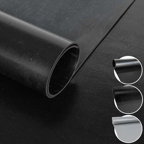 ANRO Gummimatte Schutzmatte Meterware Bodenmatte Glatt beidseitig Gummiläufer 100cm Breit 3mm stark Schwarz 180 x 100cm