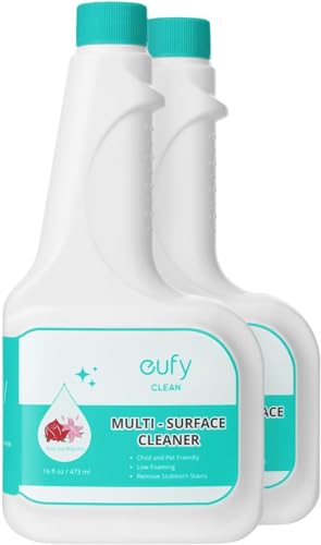 eufy RoboVac Hard Floor Cleaning Solution (2 Bottles), Compatible with all 2-in-1 RoboVacs, 16 fl oz / 473 ml, Floor Cleaner
