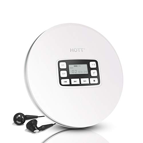 HOTT CD611T Tragbarer CD-Player mit Bluetooth Personal Compact CD Player,