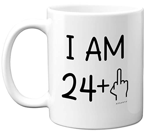 Stuff4 - 25. Geburtstag Geschenke für Frauen und Männer, unverschämte Tasse Mittelfinger, lustiges Geschenk, Geschenk Geburtstag, lustige Tasse für 25. Geburtstag, 325 ml Keramik-Kaffeetasse