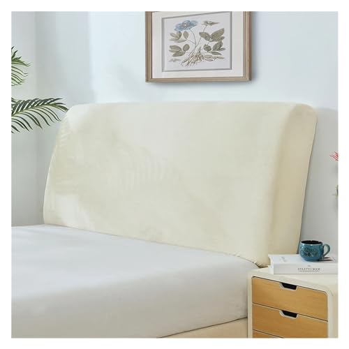 Bettkopfteil Hussen Solid Color Short Plush Elastic Soft All-Inclusive Cover Bed Head Back Cover Bed Headboard Dustproof Cover Schlafzimmer Kopfteil (Color : 03, Size : W180xH65cm)