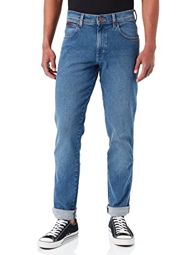 Wrangler Herren Jeans Texas Slim Fit Jeanshose Hose Denim Stretch Baumwolle Blau W30-W44, Größe:31W / 34L, Farbvariante:Blue Sky (W12SHN31X)