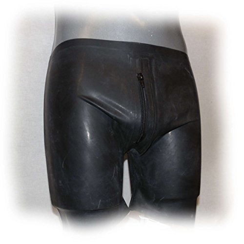 Latex Boxer short mit Reißverschluß und Analkondom 0,4 Size:XL