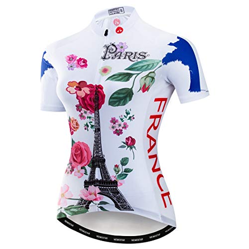 Radfahren Jersey Frauen Mountainbike Jersey Shirts Weibliche Rennrad Kleidung Pro Team MTB Tops Sommer Kleidung Frankreich Rot Größe XL