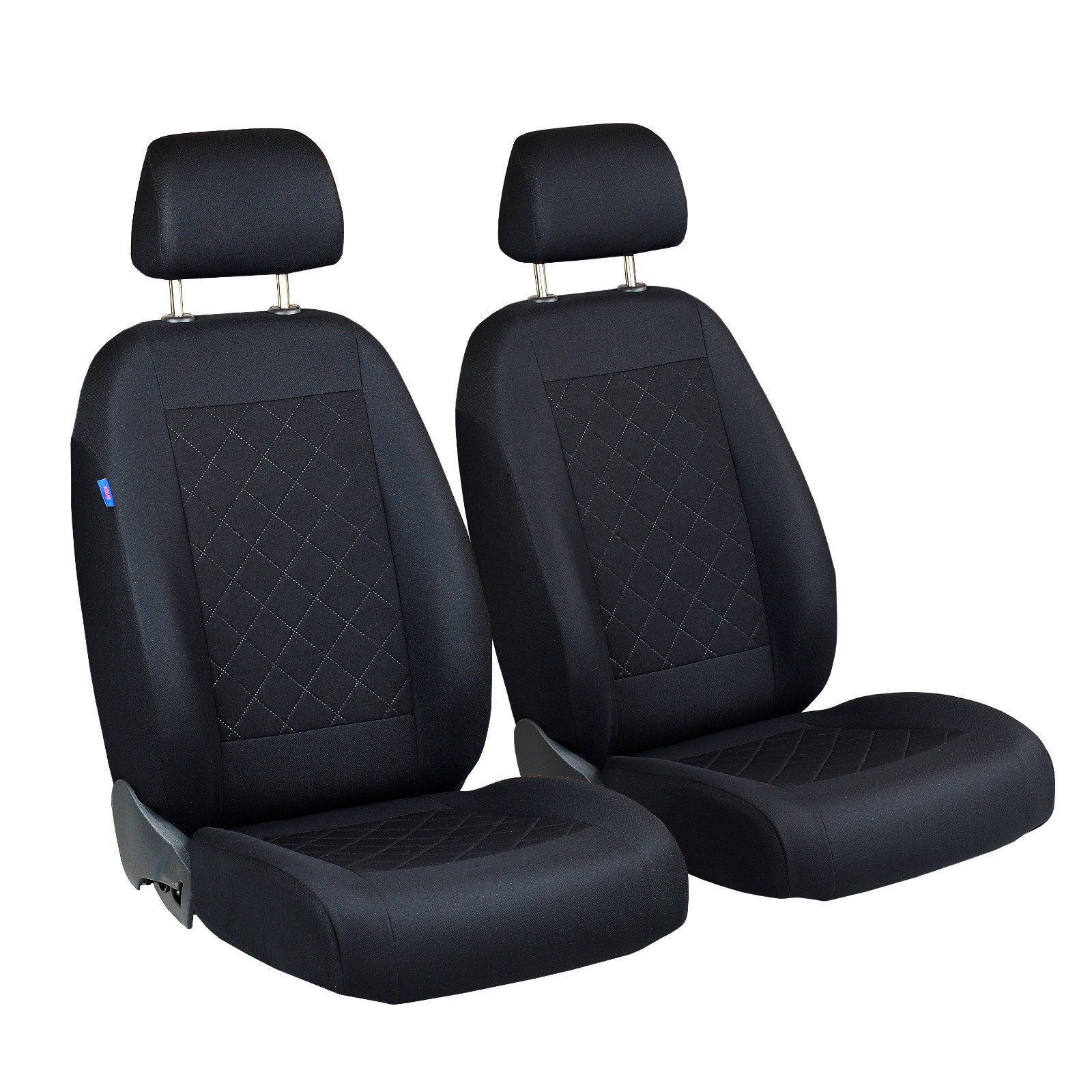 C5 Vorne Sitzbezüge - für Fahrer und Beifahrer - Farbe Premium Schwarz gepresstes Karomuster
