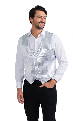 Dress Up America 742-XL Paillettenjacke für Erwachsene, Silber, Größe 14+ Jahre (Taille: 90-109 Höhe: 152+ cm)