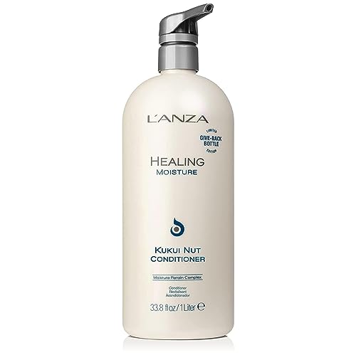 L’ANZA Healing Moisture Kukui Nut Conditioner - Renews Strength, Replenishes Moisture, for a Perfect Silky Look,Suitable for All Hair Types (33.8 Fl Oz)