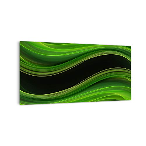 DekoGlas Küchenrückwand 'Grün auf Schwarz' in div. Größen, Glas-Rückwand, Wandpaneele, Spritzschutz & Fliesenspiegel