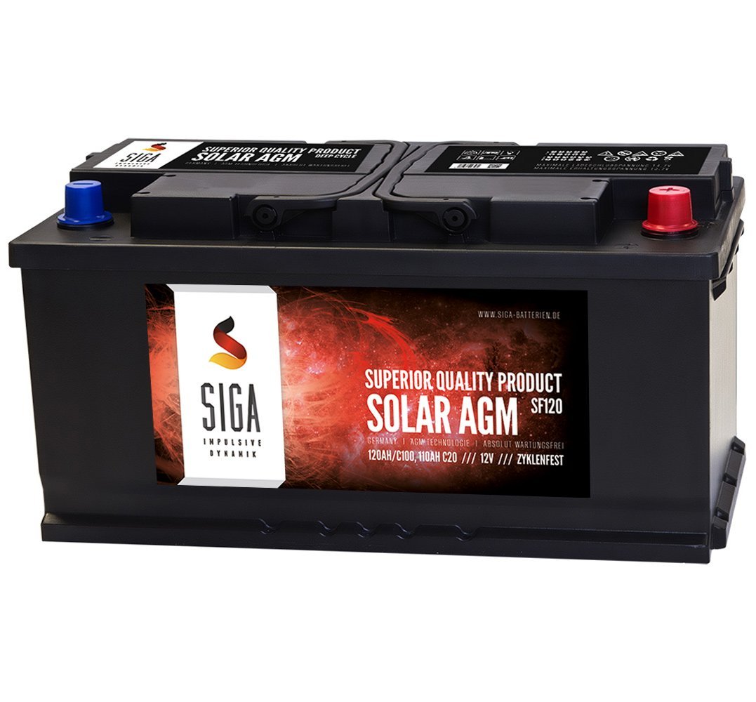 SIGA Blei Akku 12V 120Ah AGM GEL Batterie Solarbatterie Wohnmobil Mover Boot Versorgungsbatterie