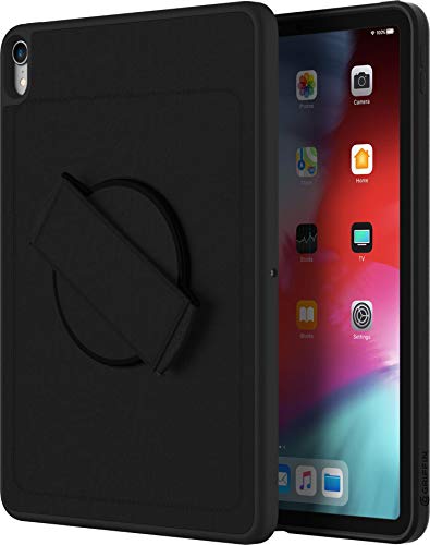 Griffin Air Strap 360 Tasche Hülle für Apple 11" Zoll iPad Pro (2018) - schwarz [Handschlaufe I 360° drehbar I Widerstandsfähiges TPU I Neopren Rückseite] - GIPD-004-BLK-CASE