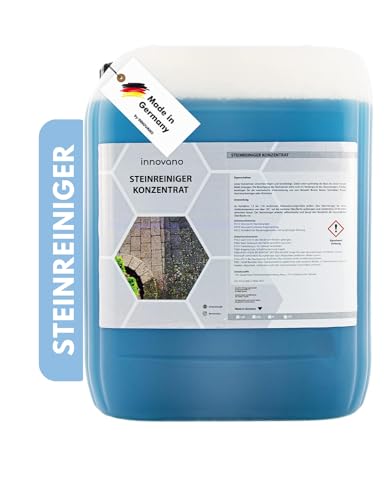Innovano Steinreiniger, Algenreiniger, 10 Liter Konzentrat, zur Reinigung von Steinen, Terrassen, Steintreppen, Fliesen, Outdoor