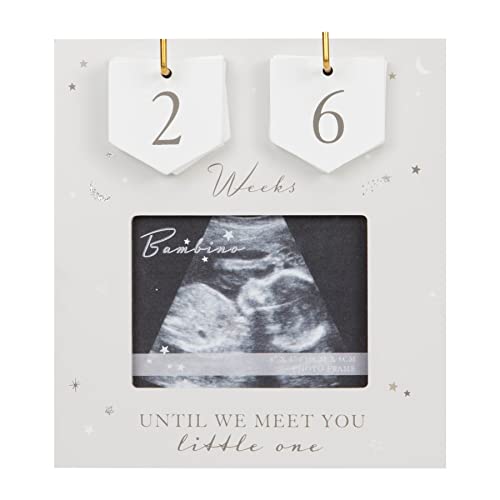 Widdle Gifts Ltd Baby Countdown Bilderrahmen mit Zahlensteinen, MDF 0523, Grau