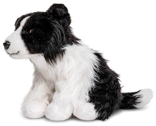 Uni-Toys - Border Collie (schwarz-weiß), sitzend - 26 cm (Höhe) - Plüsch-Hund, Haustier - Plüschtier, Kuscheltier
