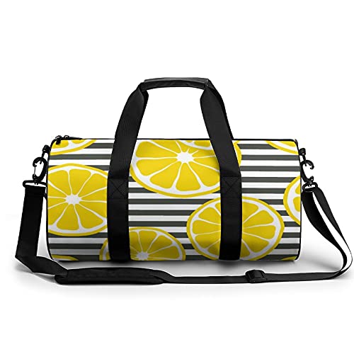 Sporttasche Gelbe Zitrone Reisetasche Wasserdicht Trainingstasche Schwimmtasche Weekender Für Mädchen Jungen 45x23x23cm