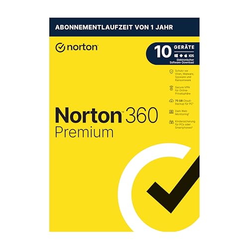 Norton 360 Premium 2020 | 10 Geräte |Unlimited Secure VPN und Passwort-Manager |1 Jahr|PC, Mac oder Mobilgerät|Aktivierungscode in Originalverpackung
