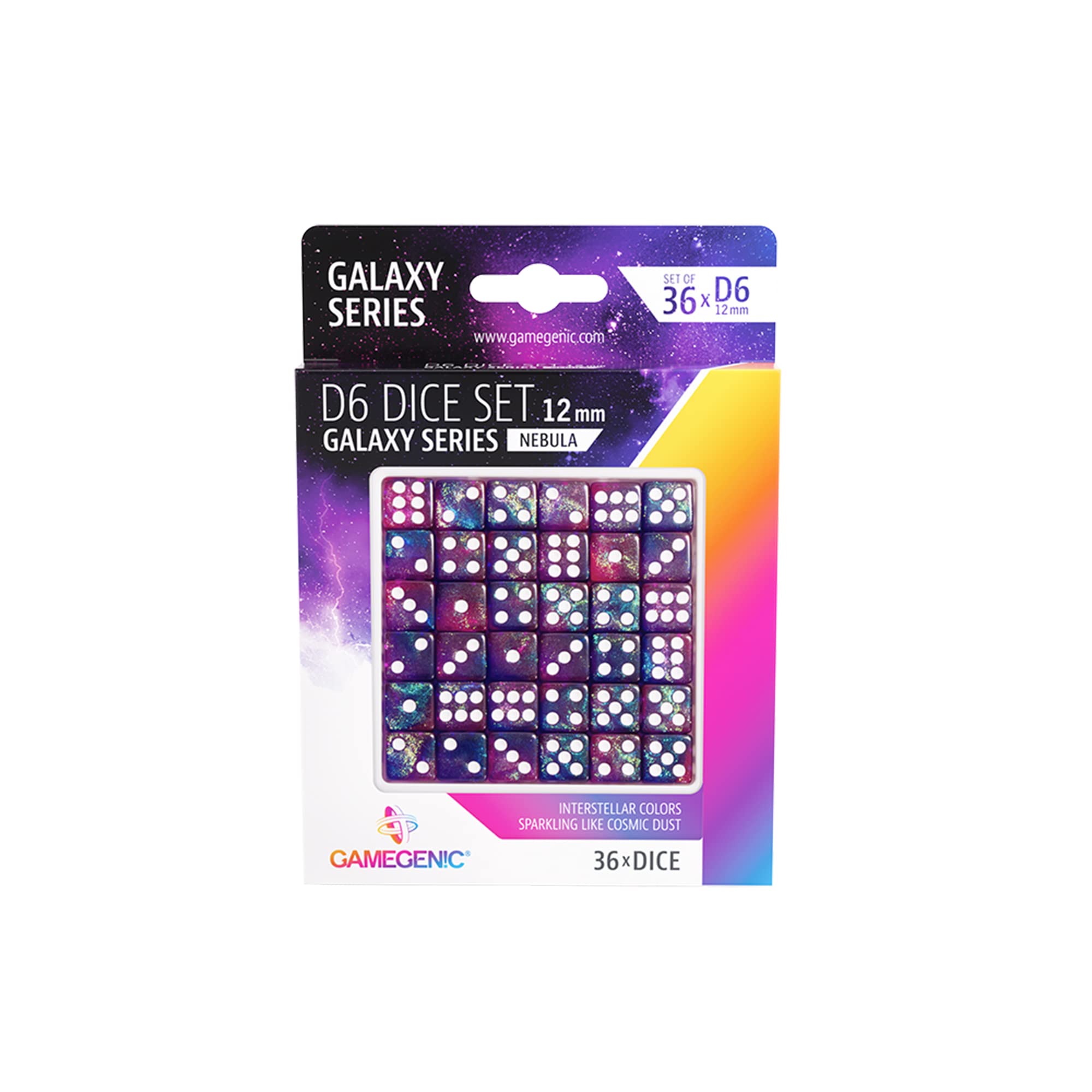 Gamegenic , Galaxy Series - Nebula - D6 Dice Set 12 mm