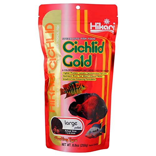 MELARQT Cichlid Goldfischfutter, groß, schwimmend, 250 g