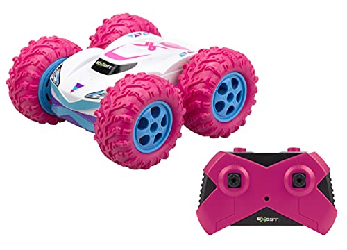 Silverlit Exost 360 Cross Rose Ferngesteuertes Auto All Terrain Pink - 360 Fahren auf 2 Seiten, -Franchis, Hindernisse, ideales Spielzeug für Mädchen, Geschenk für Kinder, 54727, FFP, Rosa / Weiß