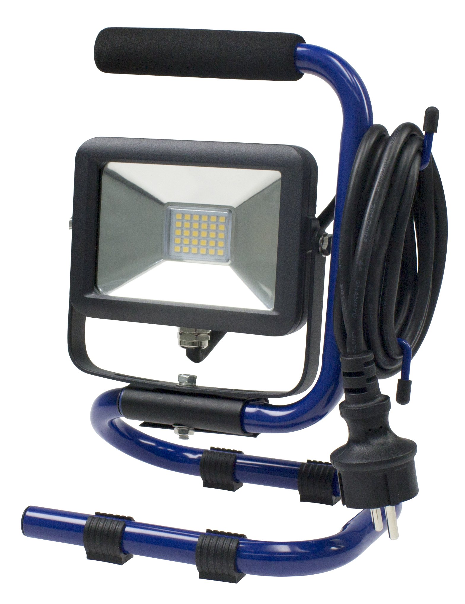 as - Schwabe Mobiler Chip-LED-Strahler 10 W, IP 65 Baustrahler für Aussen und Baustelle, Blau a_plus, 1 Stück, 46410