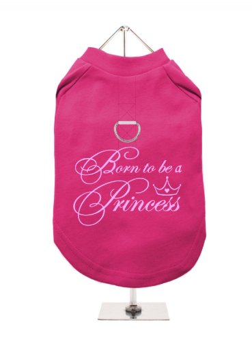 UrbanPup Hunde-T-Shirt mit integriertem Geschirr, ''Born To Be A Princess'', Rosa