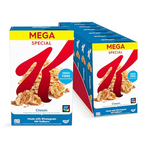 Kellogg’s Special K Classic (7 x 600 g) – knusprige Getreide-Flakes mit Vollkornweizen – ballaststoffreiche Frühstückscerealien – natürlicher Genuss ohne künstliche Farb- und Aromastoffe
