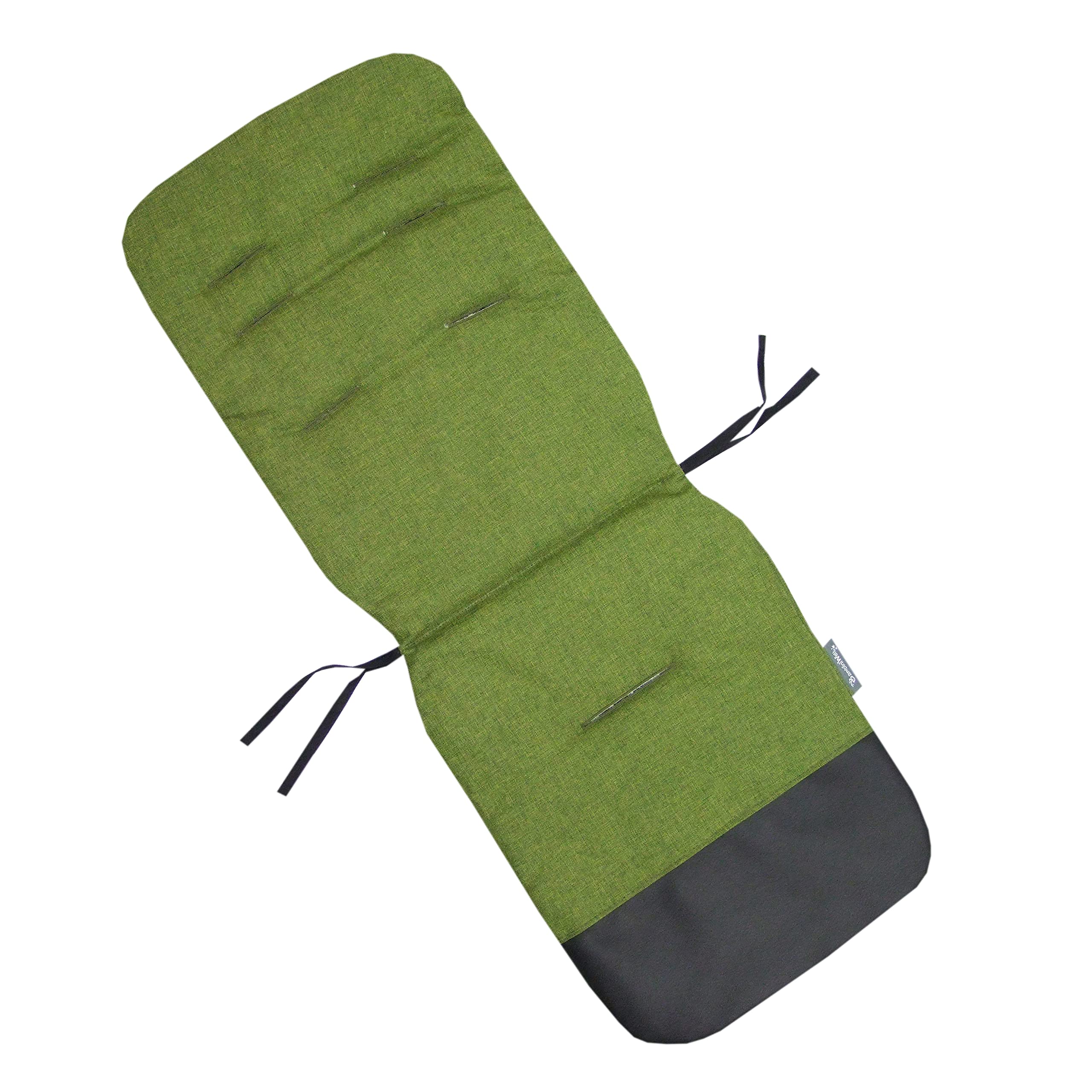 BAMBINIWELT Sitzauflage Unterlage für Buggy Kinderwagen Wendeunterlage Auflage mit Schutz aus Leder (meliert grün)