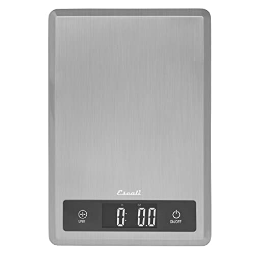 Escali T115S Kompakte Küchenwaage aus Edelstahl, Digitale LCD-Anzeige, Silber, 5 kg Kapazität