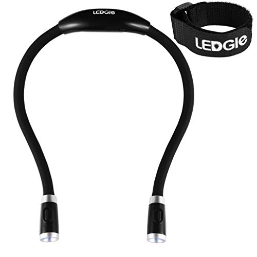 LEDGLE flexible Buchlampe LED Leselampe Nachtlicht für joggen, wandern, Camping, Picknick (Hände frei/ 3 Helligkeitsstufen/USB Anschluss)