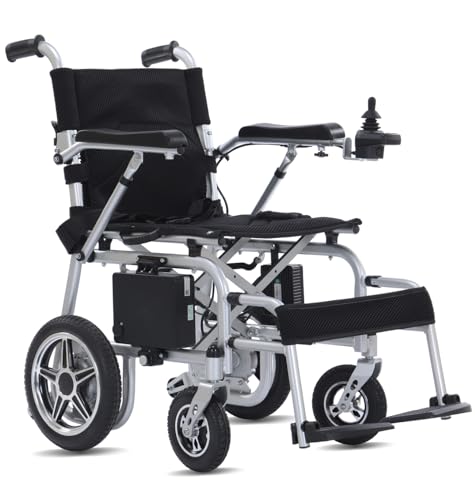 Broobey Leichter elektrischer Rollstuhl (nur 16 kg), ultraleicht, tragbar, zusammenklappbar, Transportrollstuhl, Reisegröße, von Fluggesellschaften zugelassen, benutzerfreundlich