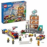 LEGO 60321 City Feuerwehreinsatz mit Löschtruppe, Feuerwehr-Spielzeug mit Feuerwehrauto und Minifiguren, Geschenkidee für Jungen und Mädchen ab 7 Jahren