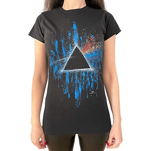 Pink Floyd - Dark Side of The Moon T-Shirt für Damen (S) (Schwarz/Blau)